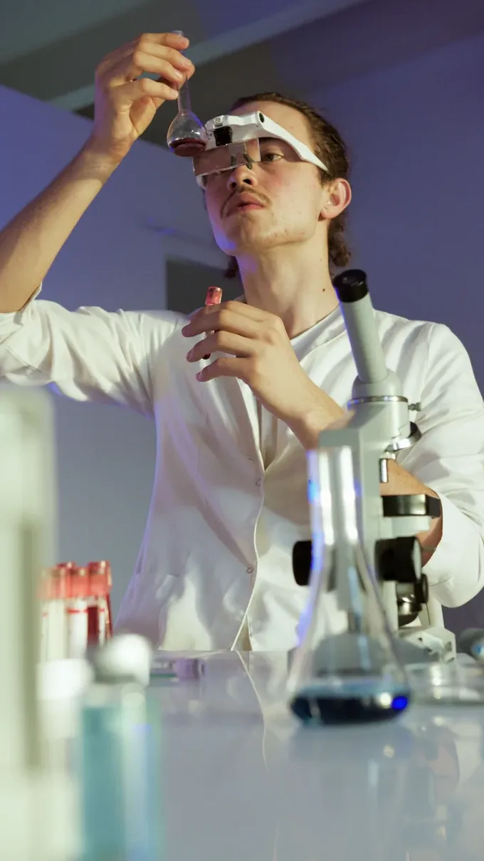 Joven investigador trabajando en laboratorio
